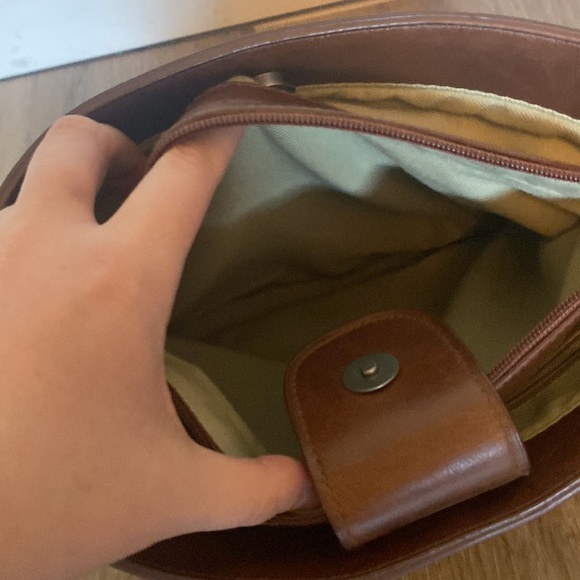 Relic vegan leather and canvas utility academic Crossbody tote bag. Preppy - Picture 6 of 8